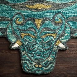 Loloi Rugs Feroz Teal Tiger Rug By Justina Blakeney® X Loloi