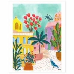 Andalusian Square City Art Print By Roeqiya Fris New