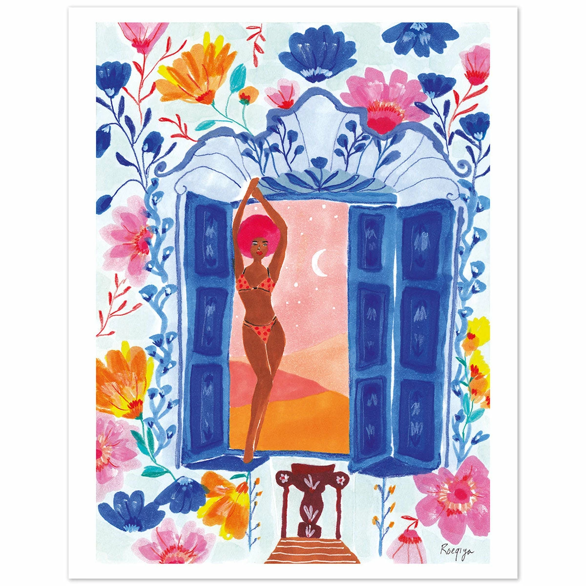 Blue Window Art Print By Roeqiya Fris Gifts $100-$250 5 Blue Window Art Print By Roeqiya Fris Gifts $100-$250