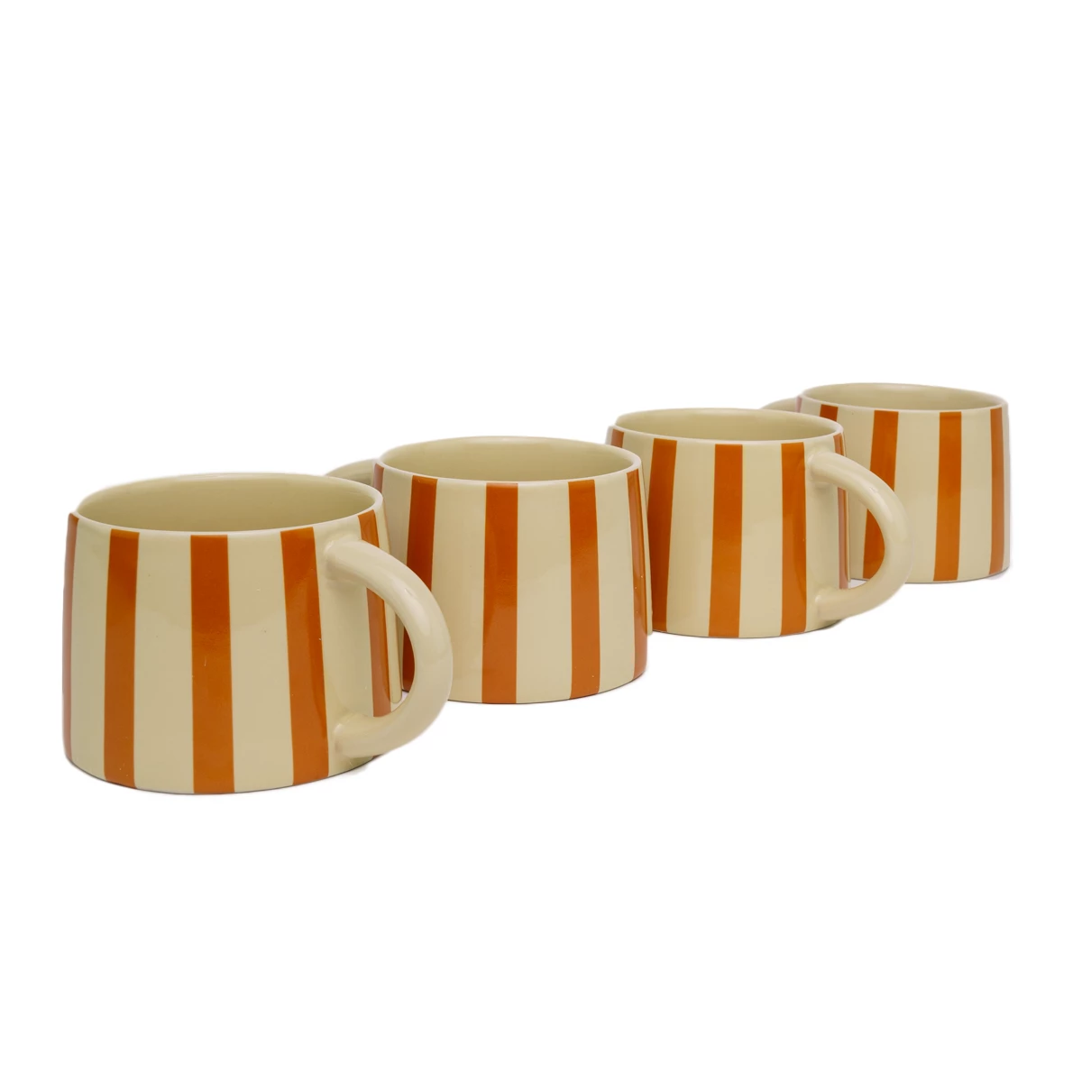Jungalow® Tabletop + Kitchen Tierra Striped Mug Set In Amber 6 Jungalow® Tabletop + Kitchen Tierra Striped Mug Set In Amber