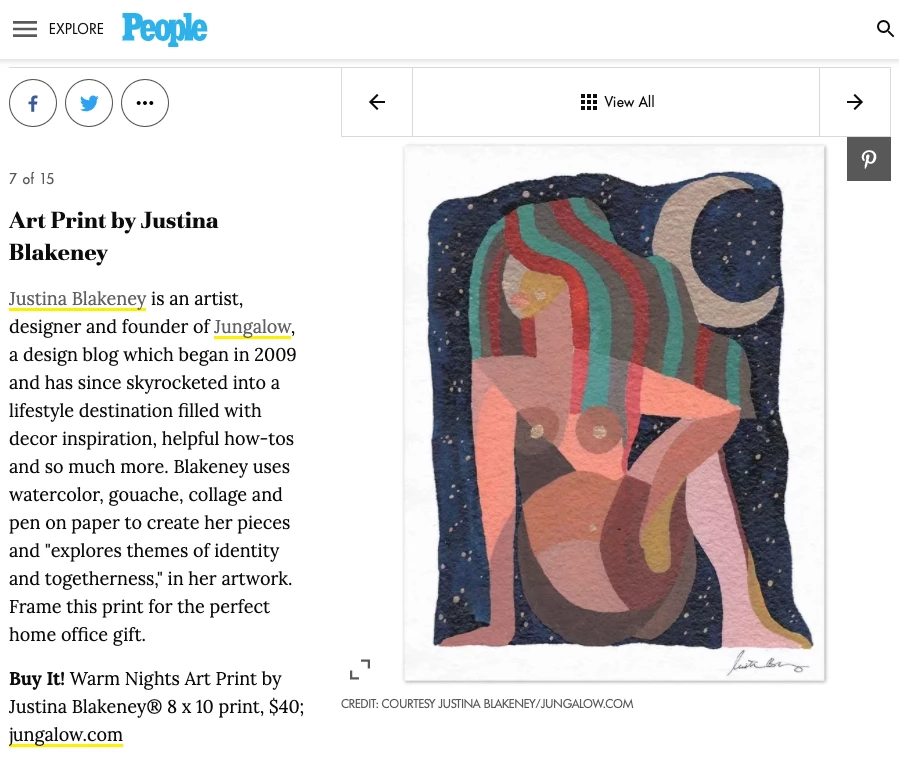 Justina Blakeney® Warm Nights Art Print By Justina Blakeney™ Gifts $100-$250 5 Justina Blakeney® Warm Nights Art Print By Justina Blakeney™ Gifts $100-$250