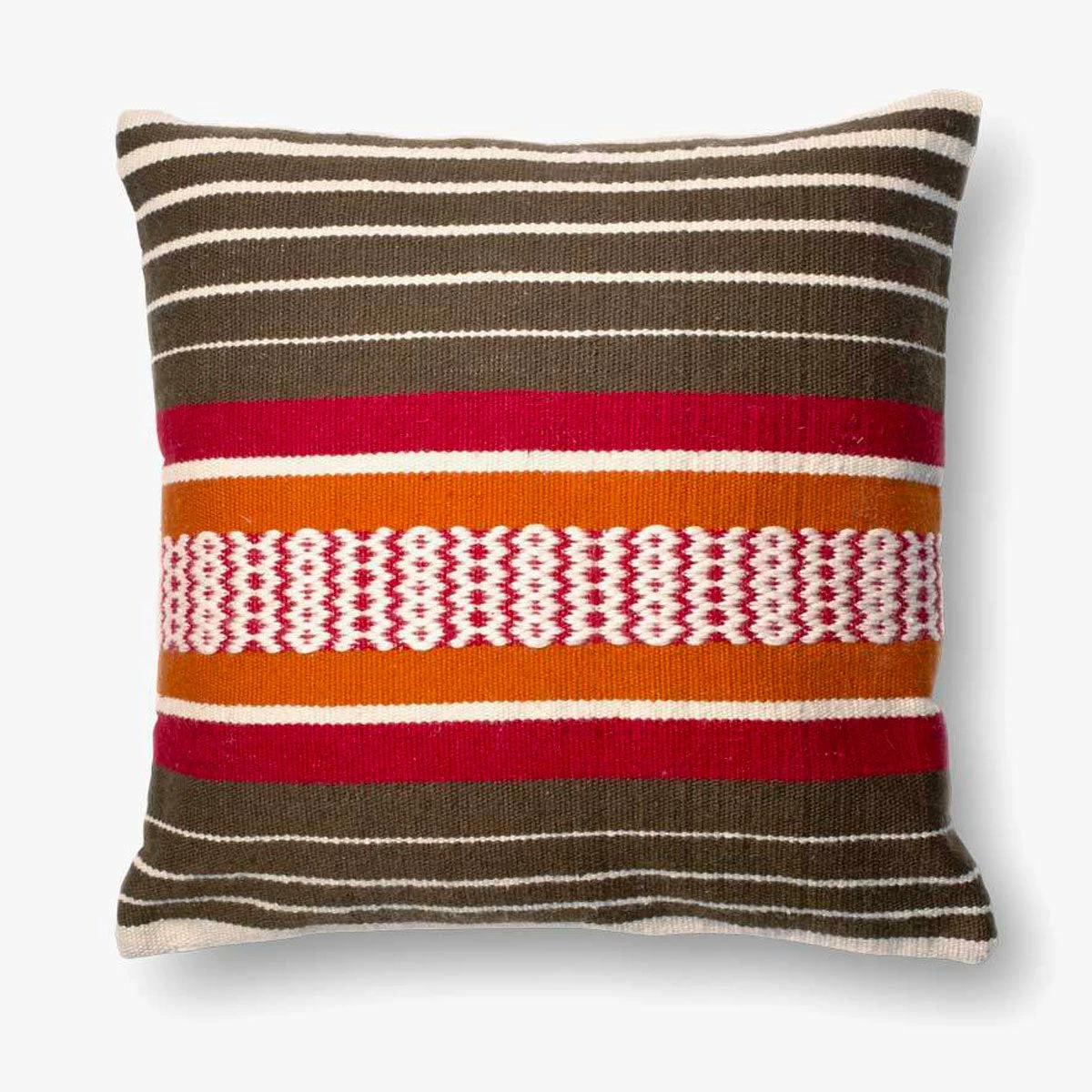 Loloi Rugs Brown Striped Outdoor Pillow 3 Loloi Rugs Brown Striped Outdoor Pillow