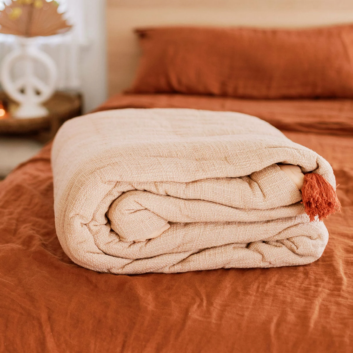 Jungalow® Sol Natural Dyed Quilt In Clay By Like A Lion™ All Décor 5 Jungalow® Sol Natural Dyed Quilt In Clay By Like A Lion™ All Décor