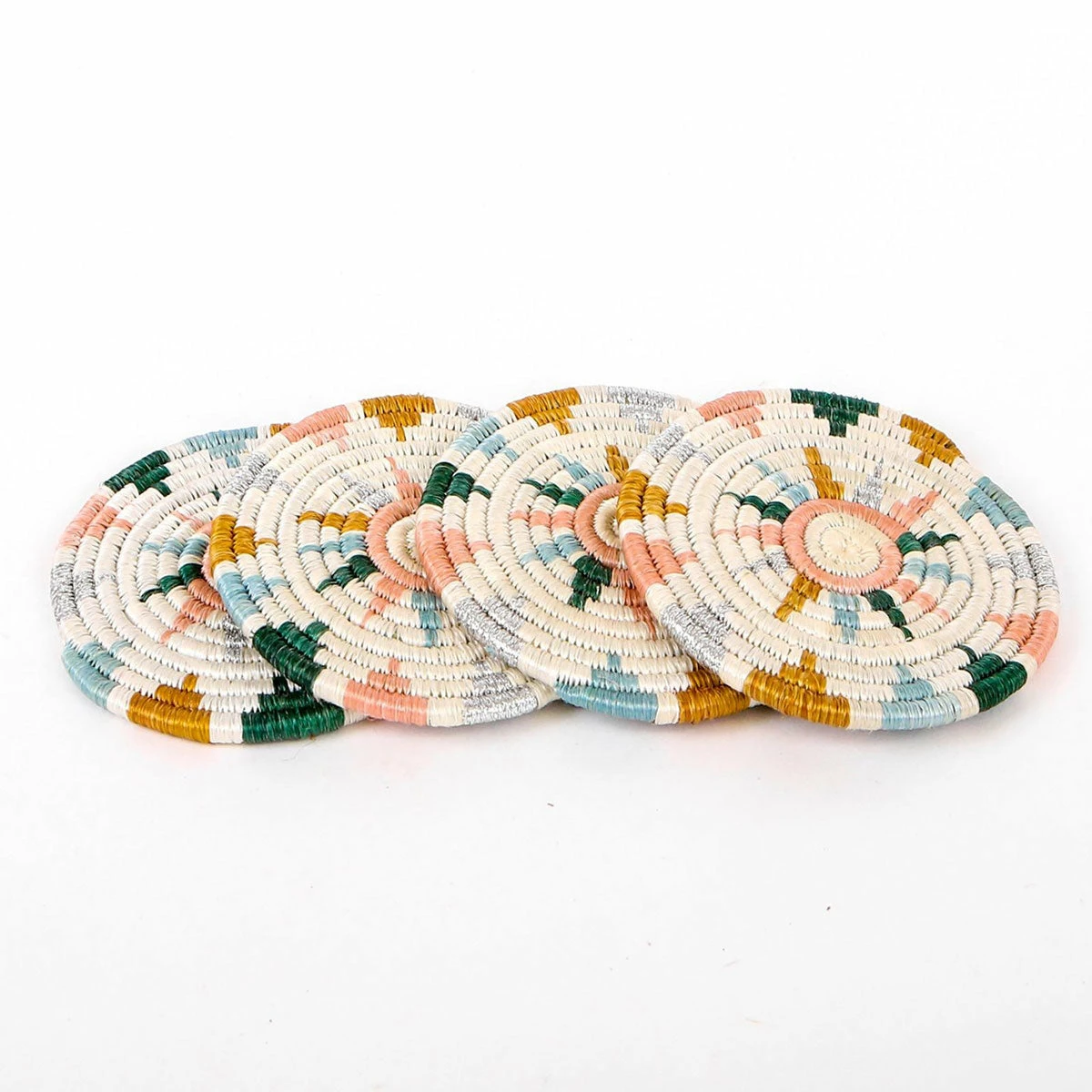 AAA Metallic Floret Coasters Tabletop + Kitchen 3 AAA Metallic Floret Coasters Tabletop + Kitchen