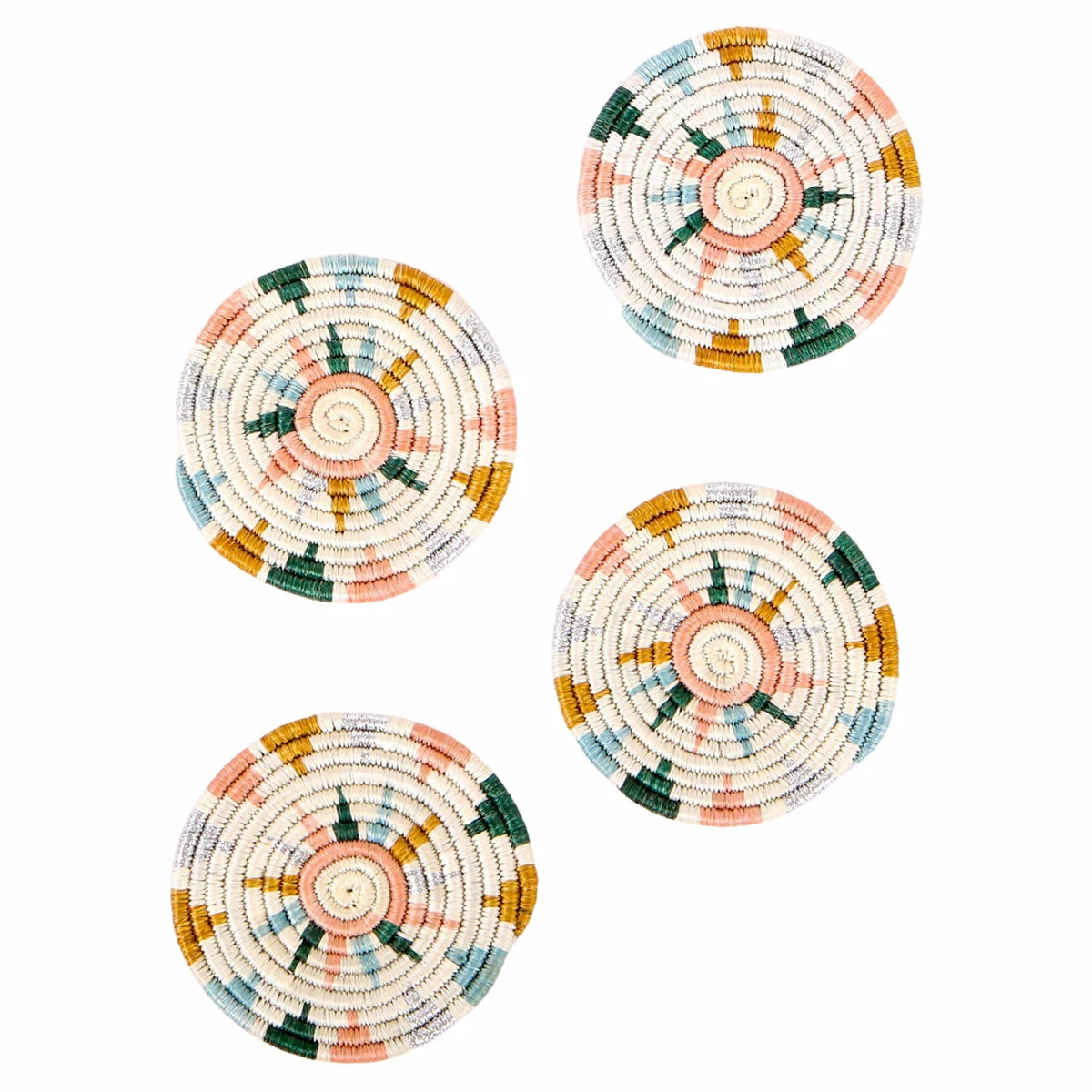 AAA Metallic Floret Coasters Tabletop + Kitchen 4 AAA Metallic Floret Coasters Tabletop + Kitchen