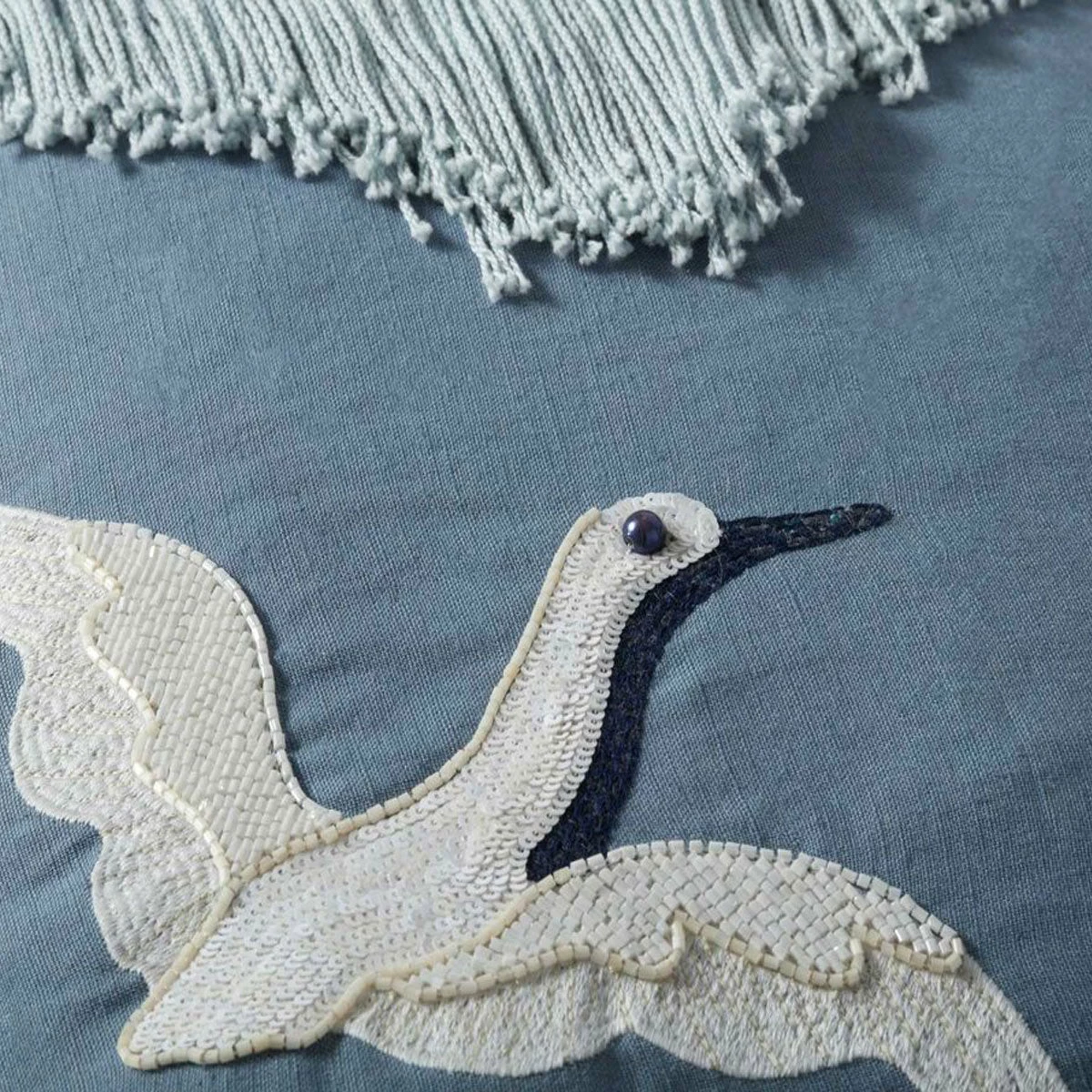 Loloi Rugs Beaded Fringe Egret Pillow By Justina Blakeney® X Loloi All Pillows 4 Loloi Rugs Beaded Fringe Egret Pillow By Justina Blakeney® X Loloi All Pillows