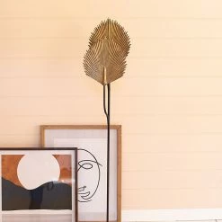 Kalalou Gold Leaf Floor Lamp All Lighting