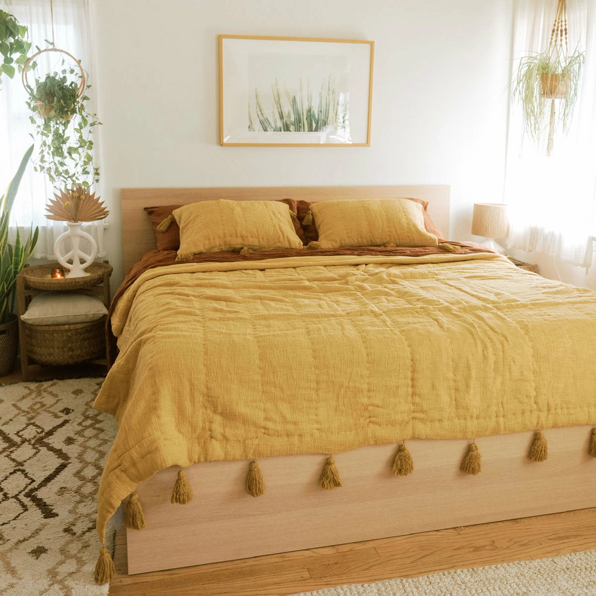Jungalow® Sol Natural Dyed Quilt In Marigold By Like A Lion® All Décor 5 Jungalow® Sol Natural Dyed Quilt In Marigold By Like A Lion® All Décor