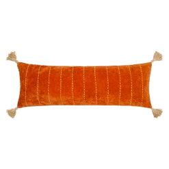 Surya New Orange Velvet Lumbar Pillow