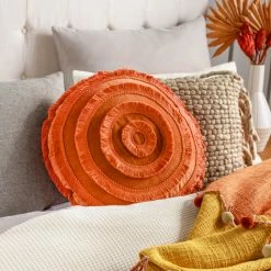 Surya Orange Shag Pillow All Pillows