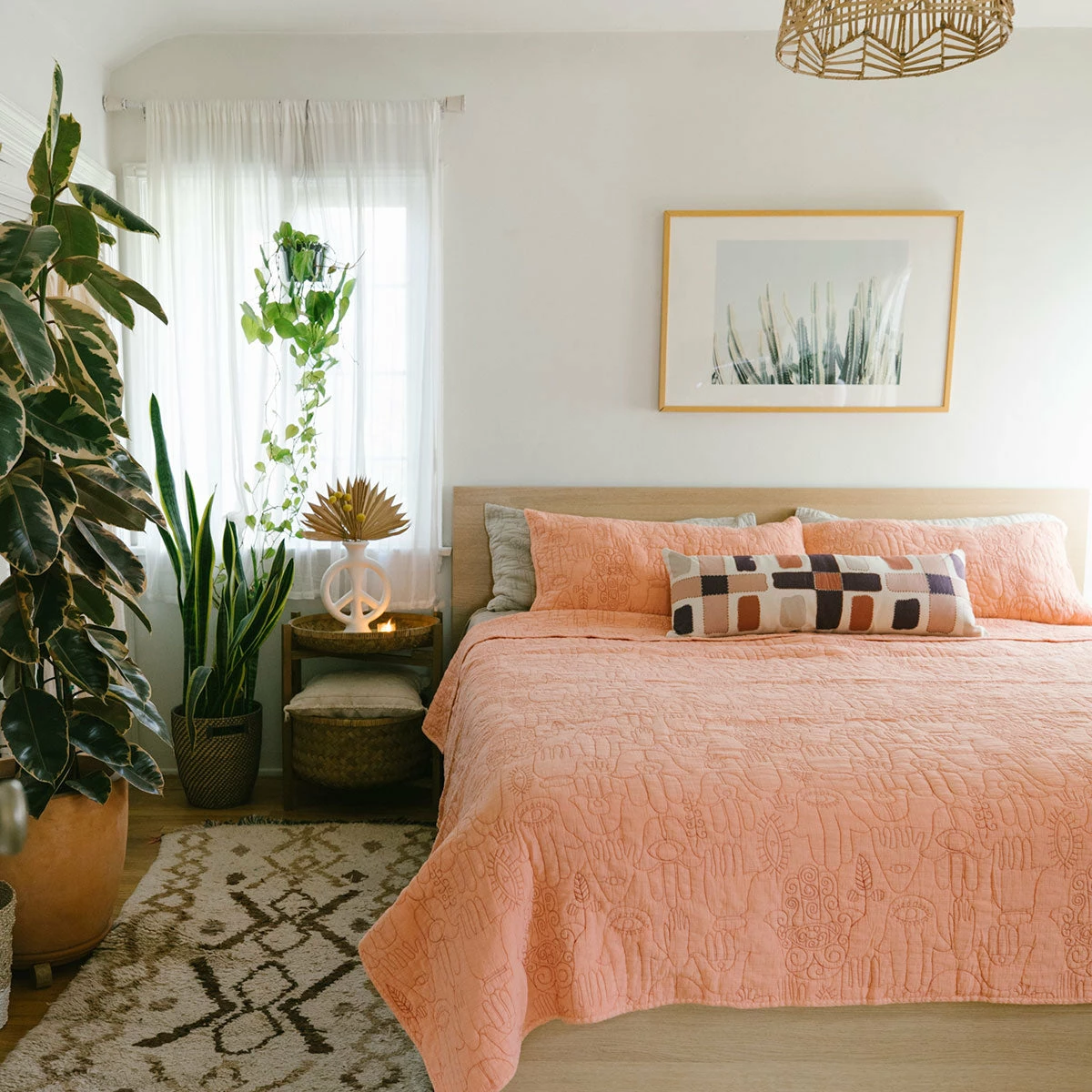 Peking All Décor Peach Hamsa Quilt Set By Jungalow® 3 Peking All Décor Peach Hamsa Quilt Set By Jungalow®