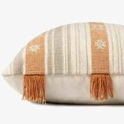 Loloi Rugs Orange Woven Fringe Pillow All Pillows 7 Loloi Rugs Orange Woven Fringe Pillow All Pillows