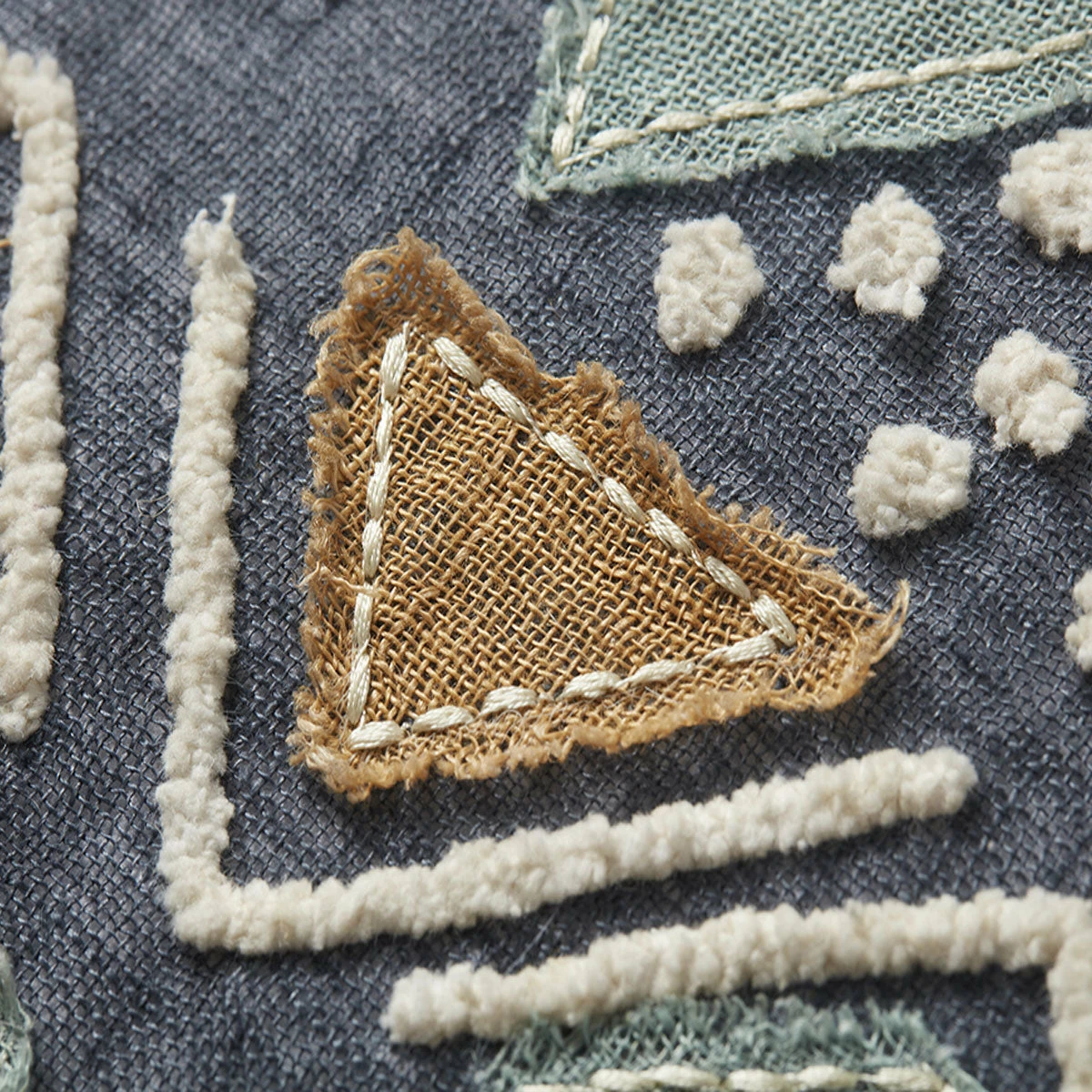 Loloi Rugs All Pillows Navy Linen Shapes Pillow 4 Loloi Rugs All Pillows Navy Linen Shapes Pillow