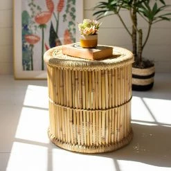Kalalou All Stools, Poufs + Side Tables Bamboo Stool