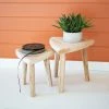 Kalalou Hand Carved Wooden Stool Set All Stools, Poufs + Side Tables
