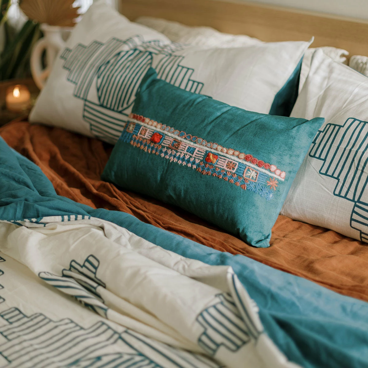 Loloi Rugs All Pillows Teal Campo Pillow By Justina Blakeney® X Loloi 4 Loloi Rugs All Pillows Teal Campo Pillow By Justina Blakeney® X Loloi